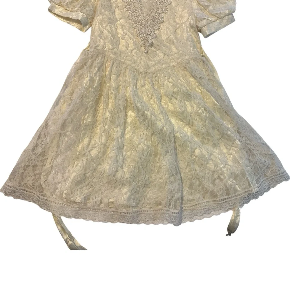 Gunne Sax Cream Lace Formal Kids Dress
